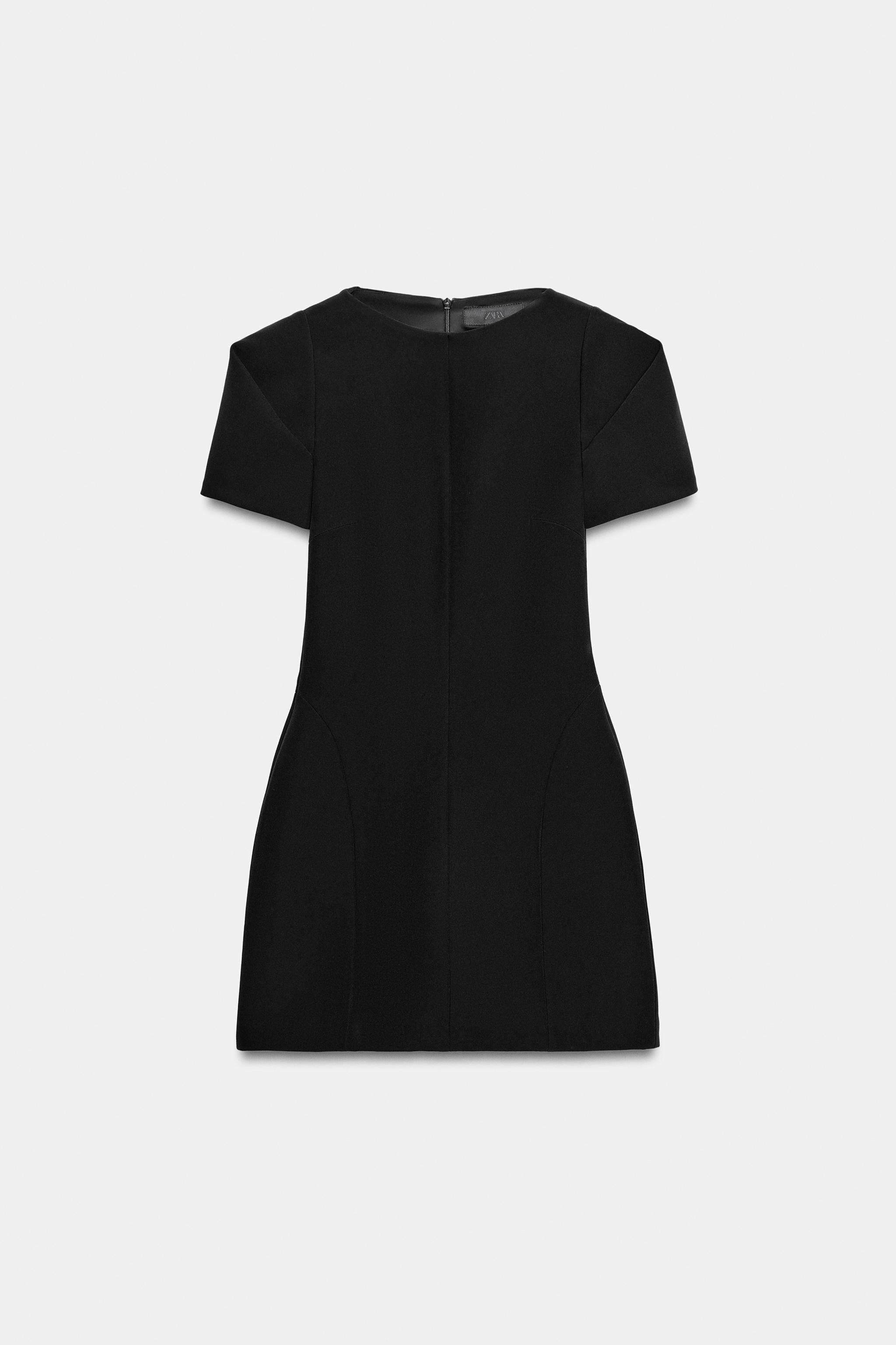 PLEATED SLEEVE MINI DRESS